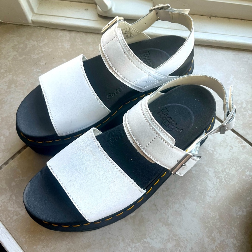 Doc martens white platform sandals